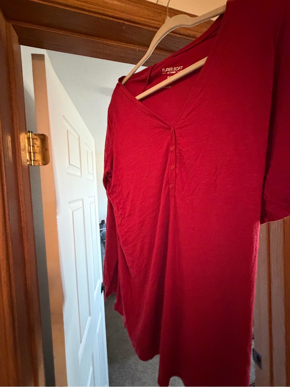 torrid Red Super Soft Slub Henley Tee